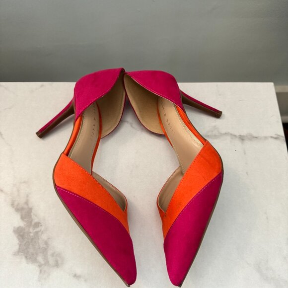 Kelly and Katie Pink and Orange Two Toned Pumps - Picture 2 of 5